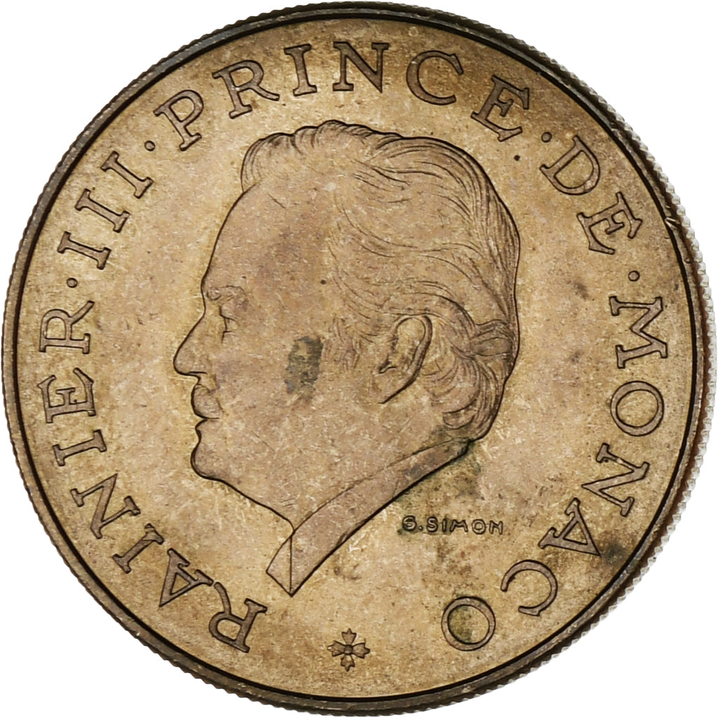 Coin, Monaco, Rainier III, 10 Francs, 1974, AU(55-58), Copper-Nickel-Aluminum
