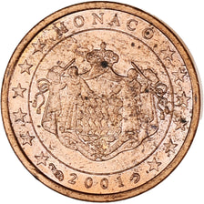 Monaco, Rainier III, Euro Cent, 2001, Paris, AU(55-58), Copper Plated Steel