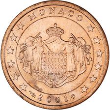 Monaco, Rainier III, 5 Euro Cent, 2001, Paris, MS(63), Copper Plated Steel