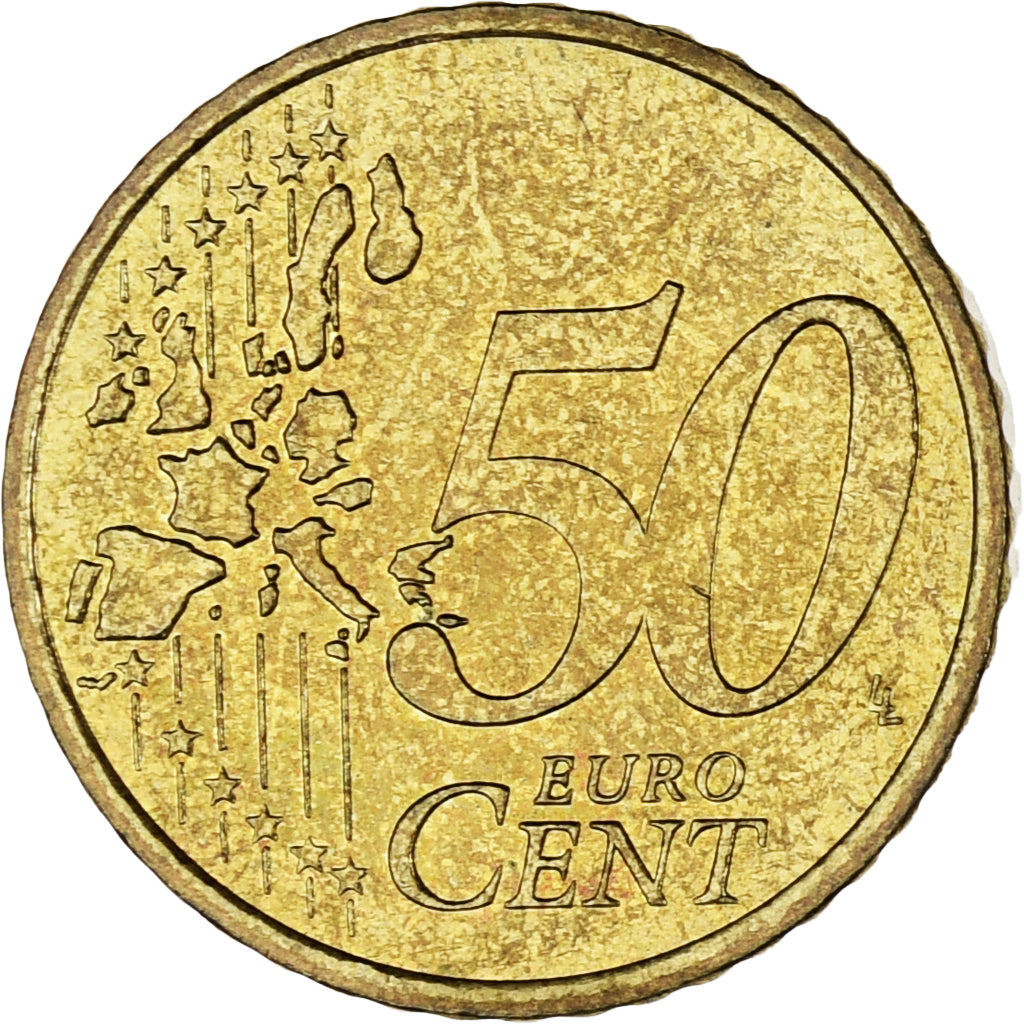Monaco, Rainier III, 50 Euro Cent, 2001, Paris, MS(63), Brass, KM:172