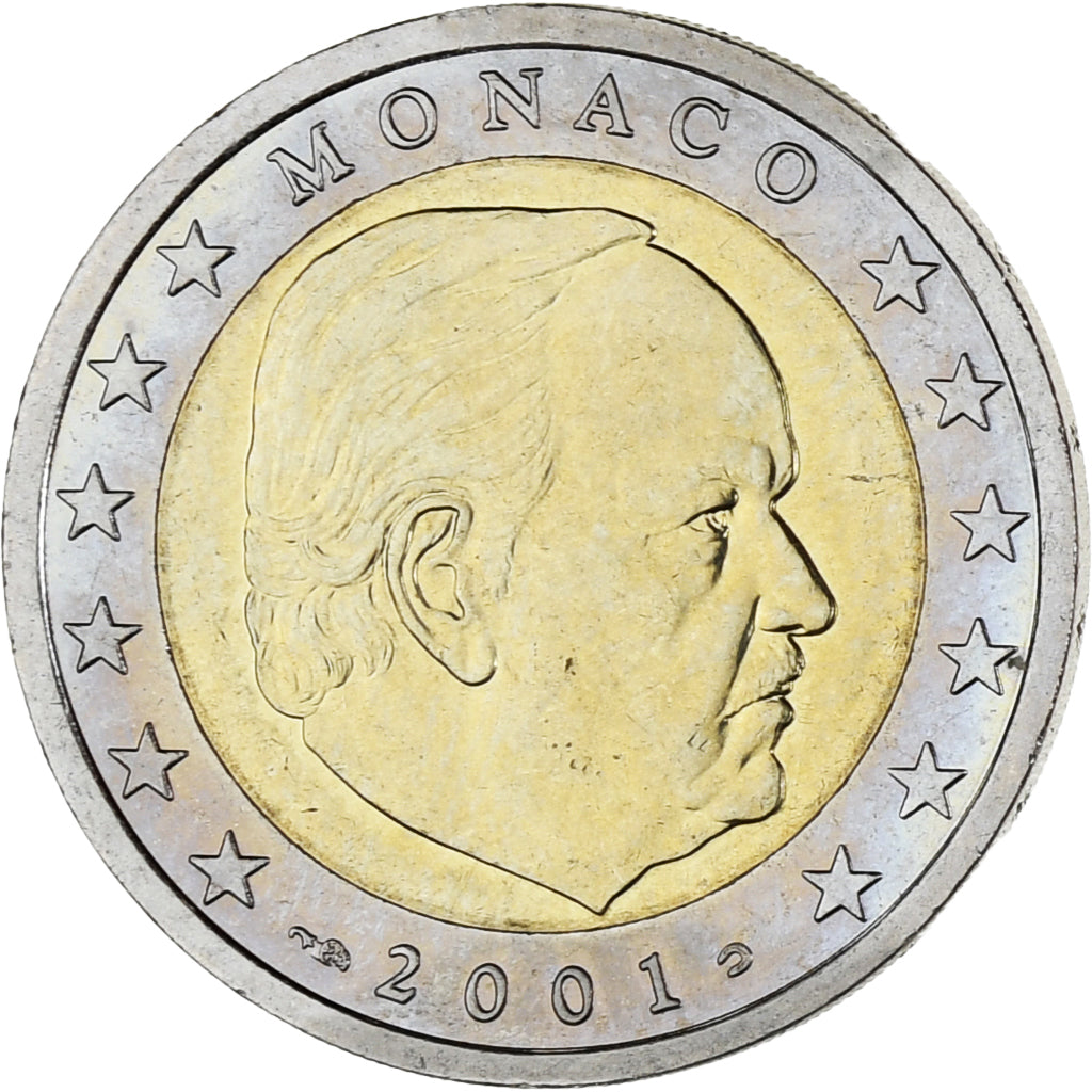 Monaco, Rainier III, 2 Euro, 2001, Paris, MS(63), Bi-Metallic, Gadoury:MC179