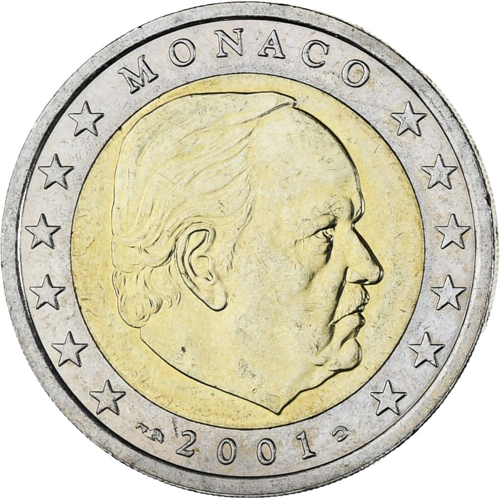 Monaco, Rainier III, 2 Euro, 2001, Paris, MS(63), Bi-Metallic, Gadoury:MC179
