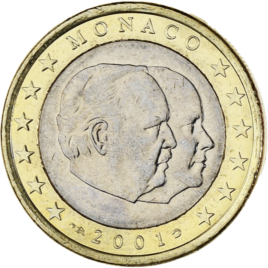 Mónaco, Rainier III, Euro, 2001, Paris, MS(63), Bimetálico, Gadoury:MC178