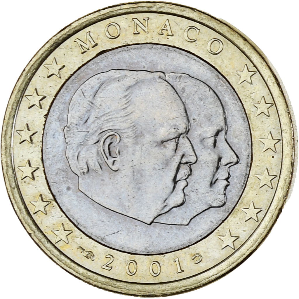 Monaco, Rainier III, Euro, 2001, Paris, MS(63), Bi-Metallic, Gadoury:MC178