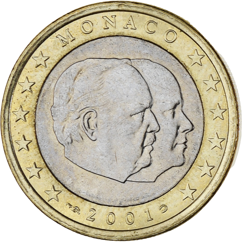 Monaco, Rainier III, Euro, 2001, Paris, UNZ, Bi-Metallic, Gadoury:MC178, KM:173
