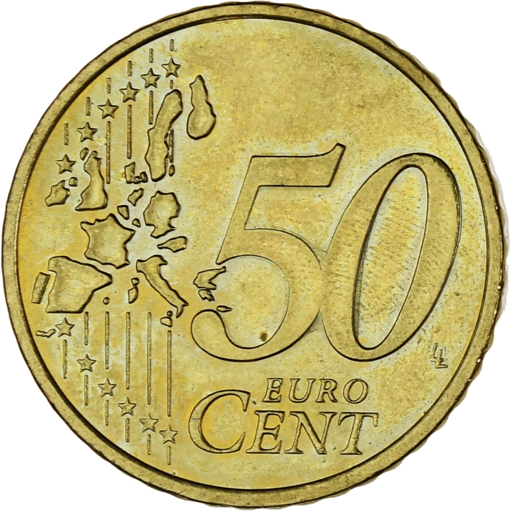Monaco, Rainier III, 50 Euro Cent, 2002, Paris, MS(63), Brass, Gadoury:MC177
