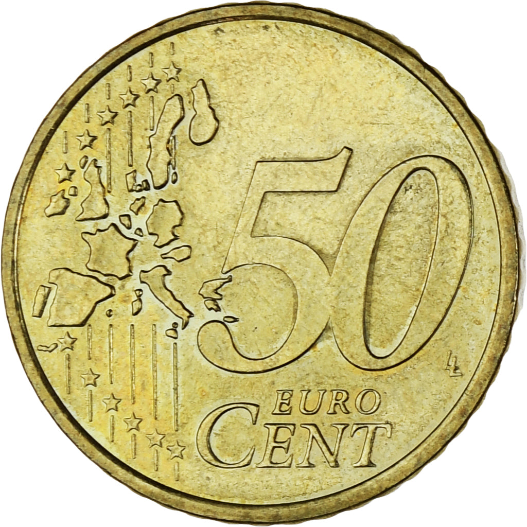 Monaco, Rainier III, 50 Euro Cent, 2002, Paris, MS(63), Brass, Gadoury:MC177