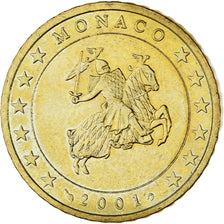 Monaco, Rainier III, 50 Euro Cent, 2001, Paris, MS(63), Brass, Gadoury:MC177