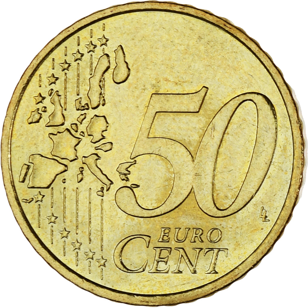 Monaco, Rainier III, 50 Euro Cent, 2001, Paris, MS(63), Brass, Gadoury:MC177