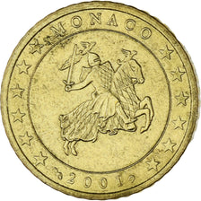 Monaco, Rainier III, 50 Euro Cent, 2001, Paris, MS(63), Brass, Gadoury:MC177
