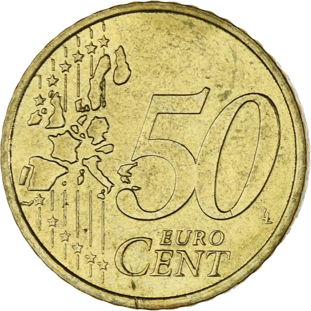 Monaco, Rainier III, 50 Euro Cent, 2001, Paris, MS(63), Brass, Gadoury:MC177