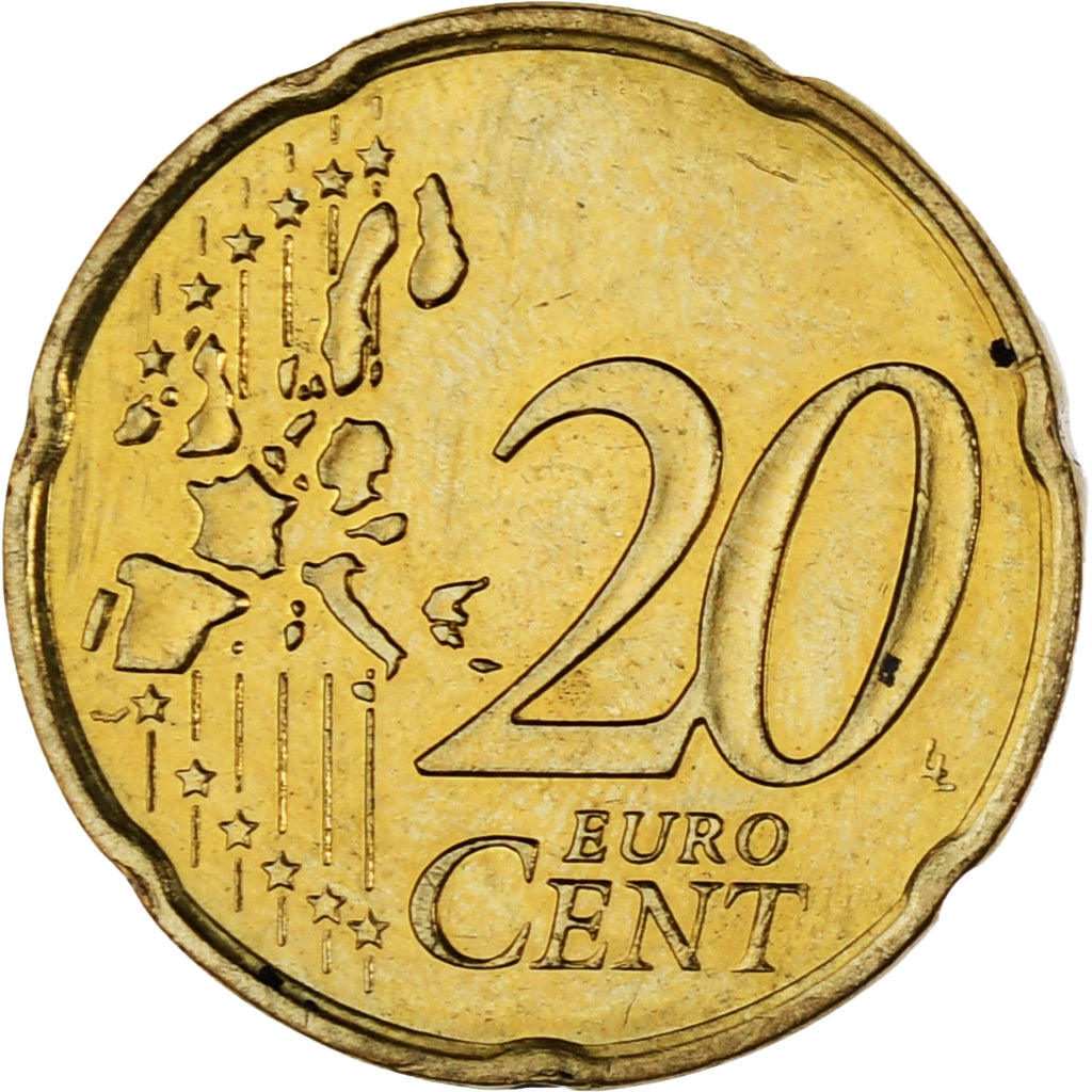 Monaco, Rainier III, 20 Euro Cent, 2001, Paris, MS(63), Mosiądz, Gadoury:MC176