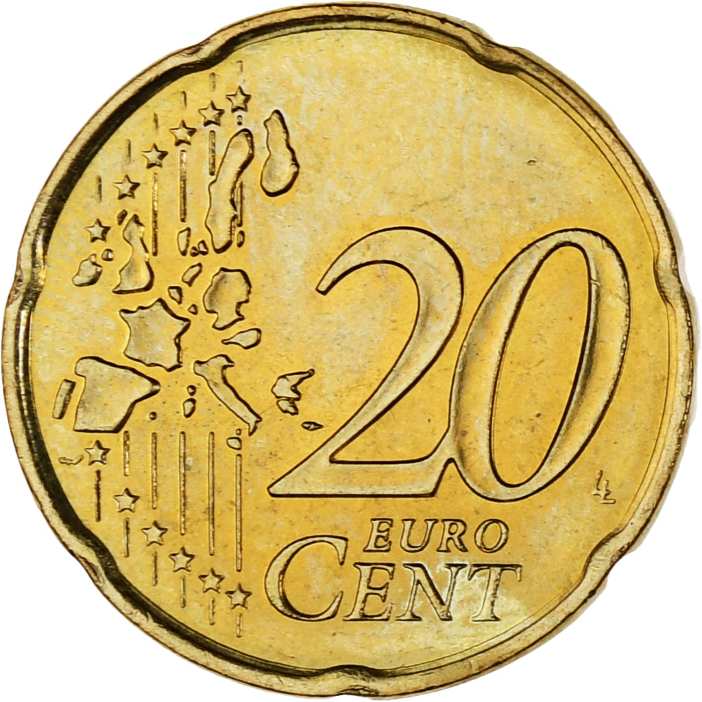 Monaco, Rainier III, 20 Euro Cent, 2001, Paris, UNZ, Messing, Gadoury:MC176