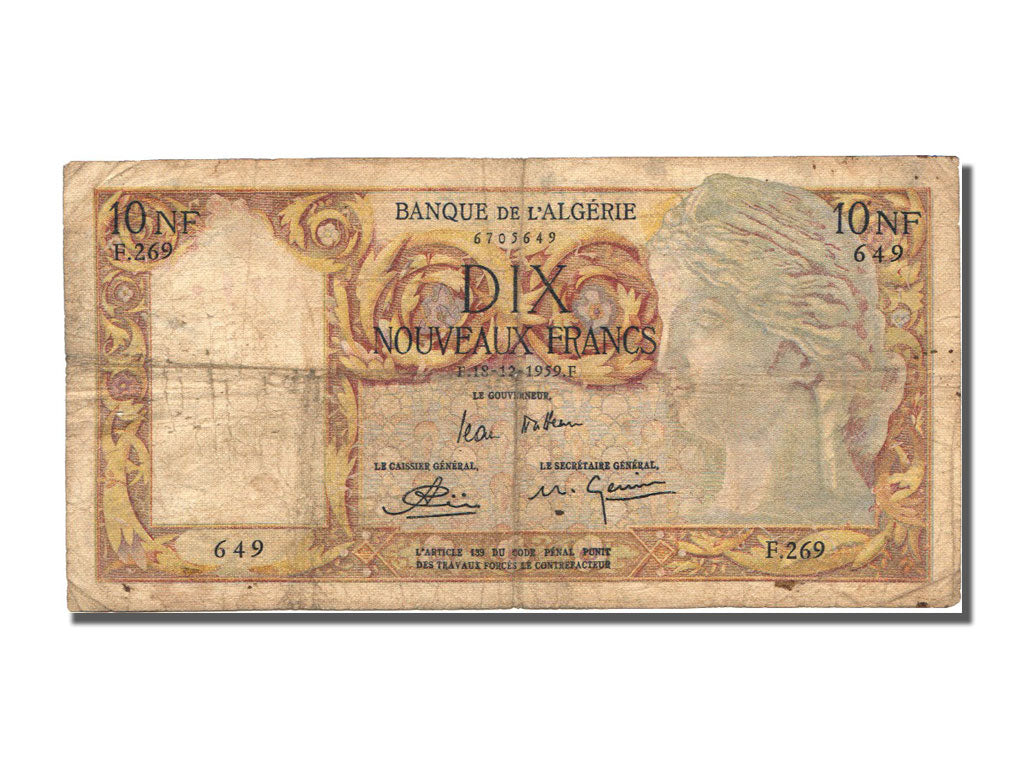 Geldschein, Algeria, 10 Nouveaux Francs, 1959, 1959-12-18, S