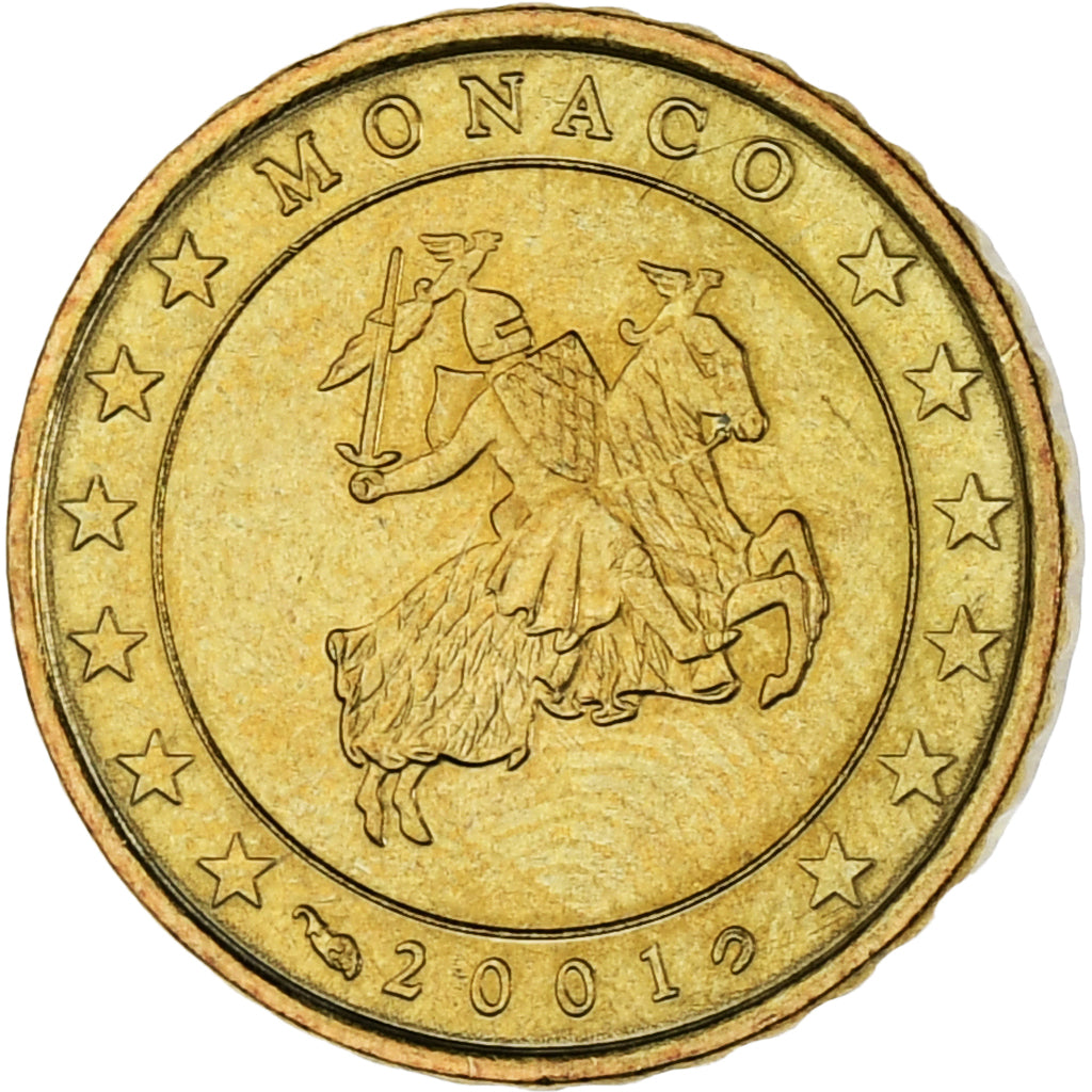 Monaco, Rainier III, 10 Euro Cent, 2001, Paris, SPL, Laiton, Gadoury:MC175