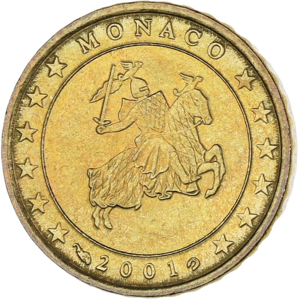 Monaco, Rainier III, 10 Euro Cent, 2001, Paris, SPL, Laiton, Gadoury:MC175