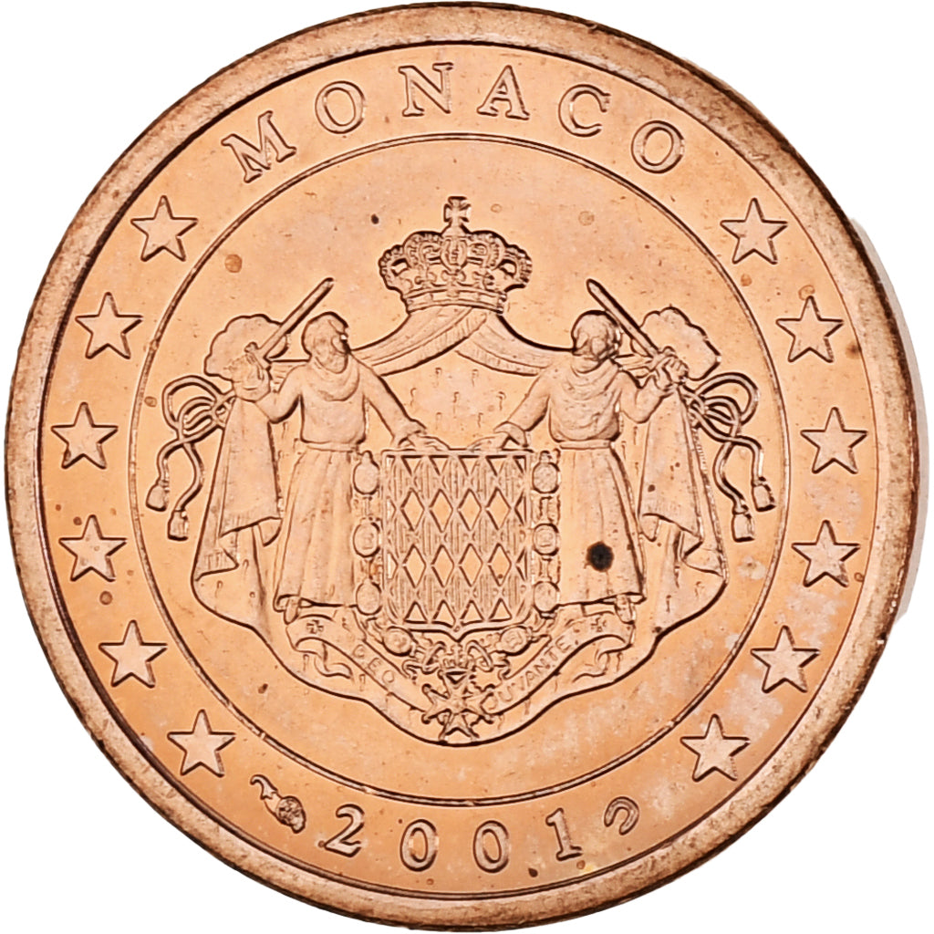 Monaco, Rainier III, 5 Euro Cent, 2001, Paris, MS(63), Copper Plated Steel