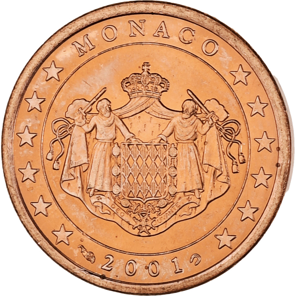 Monaco, Rainier III, 5 Euro Cent, 2001, Paris, MS(63), Copper Plated Steel