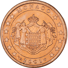 Monaco, Rainier III, 5 Euro Cent, 2001, Paris, MS(63), Copper Plated Steel