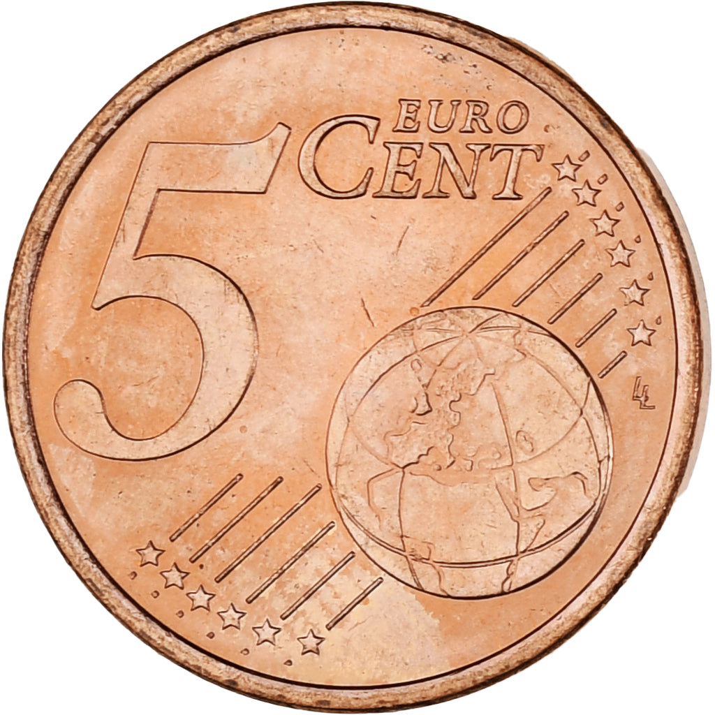 Monaco, Rainier III, 5 Euro Cent, 2001, Paris, MS(63), Copper Plated Steel