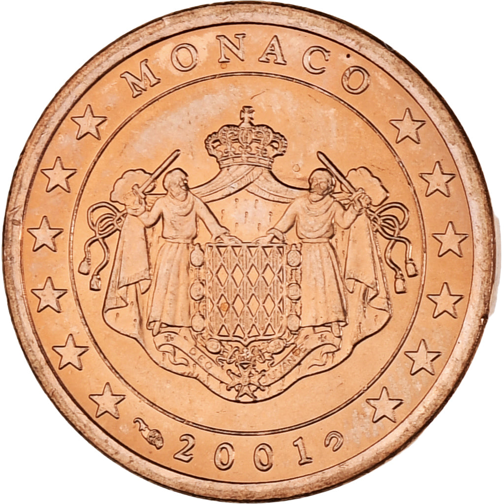 Monaco, Rainier III, 5 Euro Cent, 2001, Paris, MS(63), Copper Plated Steel