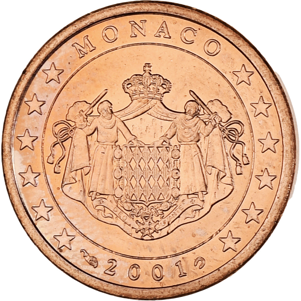 Monaco, Rainier III, 5 Euro Cent, 2001, Paris, MS(63), Copper Plated Steel