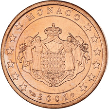 Monaco, Rainier III, 5 Euro Cent, 2001, Paris, MS(63), Copper Plated Steel