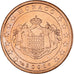 Monaco, Rainier III, 5 Euro Cent, 2001, Paris, MS(63), Copper Plated Steel