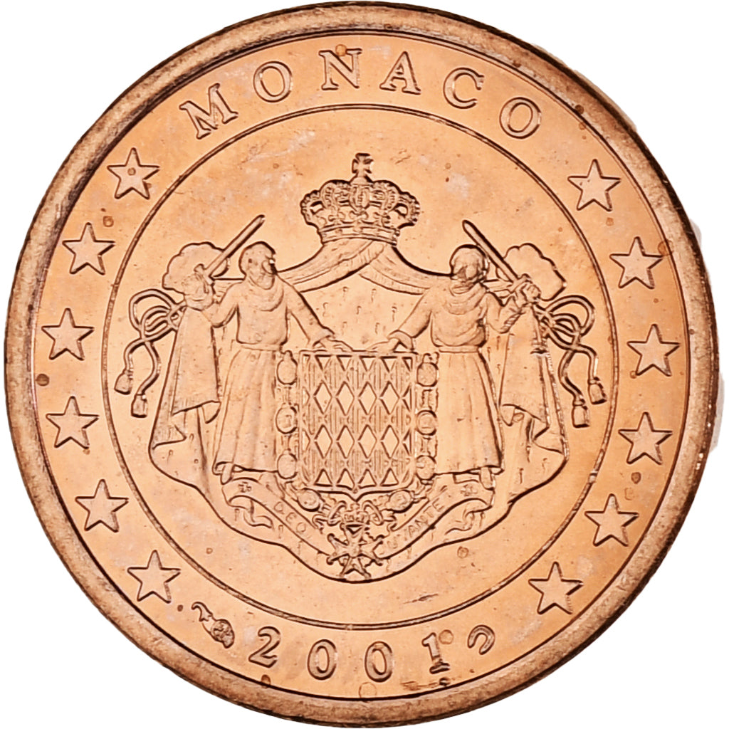 Monaco, Rainier III, 5 Euro Cent, 2001, Paris, MS(63), Copper Plated Steel