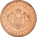 Monaco, Rainier III, 5 Euro Cent, 2001, Paris, MS(63), Copper Plated Steel