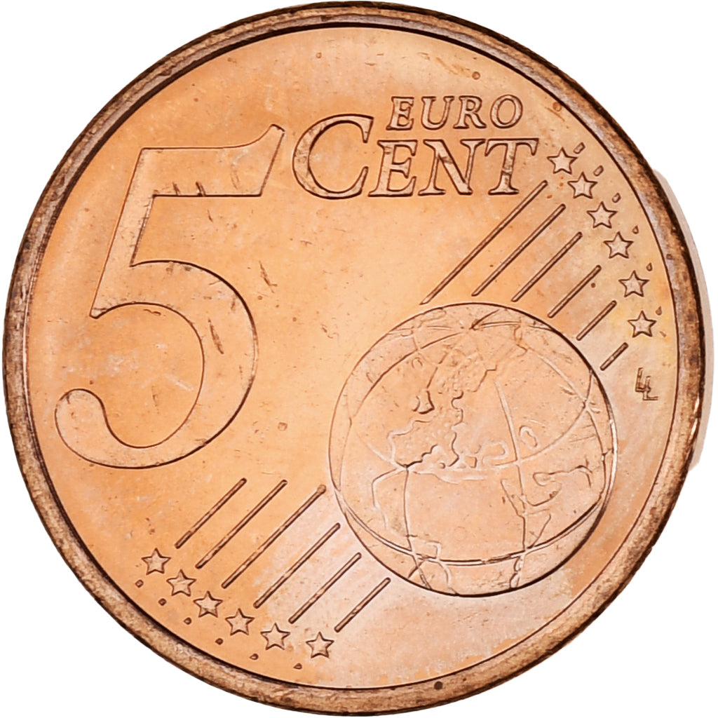 Monaco, Rainier III, 5 Euro Cent, 2001, Paris, MS(63), Copper Plated Steel