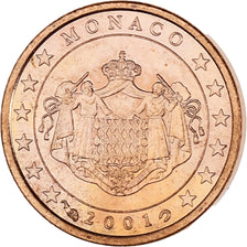 Monaco, Rainier III, Euro Cent, 2001, Paris, MS(63), Copper Plated Steel