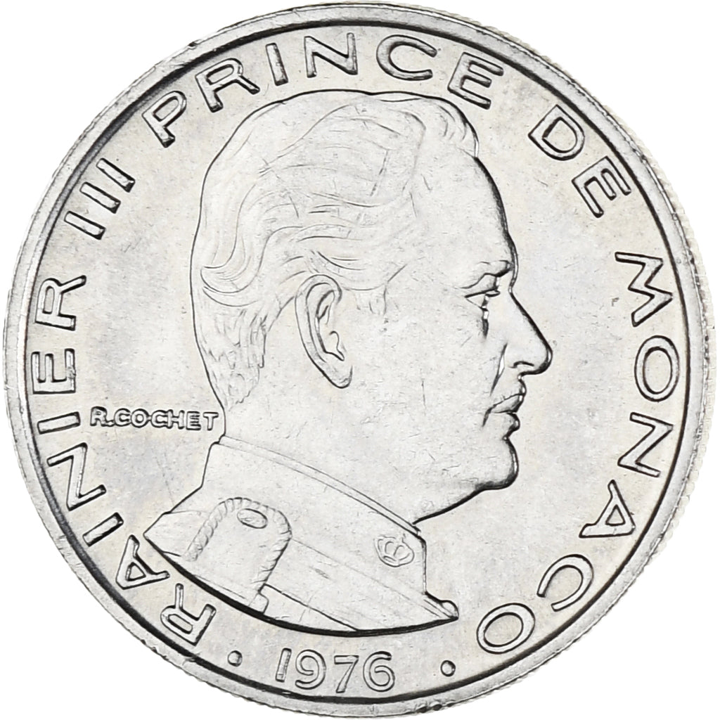 Münze, Monaco, Rainier III, Franc, 1976, UNZ, Nickel, KM:140, Gadoury:MC 150