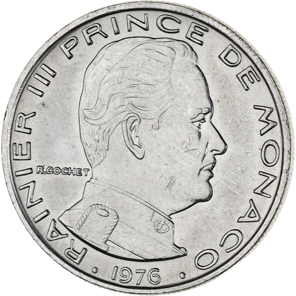 Münze, Monaco, Rainier III, Franc, 1976, VZ, Nickel, KM:140, Gadoury:MC 150