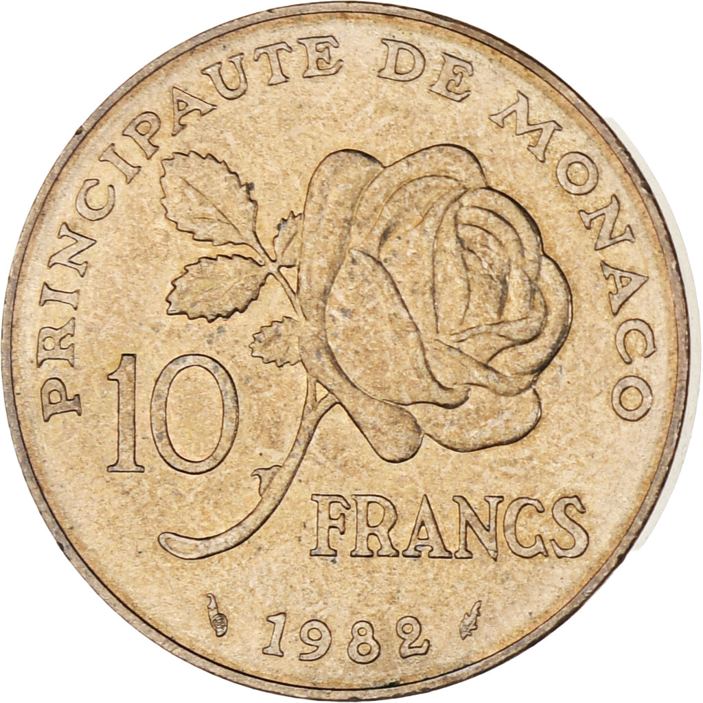 Monaco, Rainier III, 10 Francs, 1982, EF(40-45), Copper-Nickel-Aluminum, KM:160