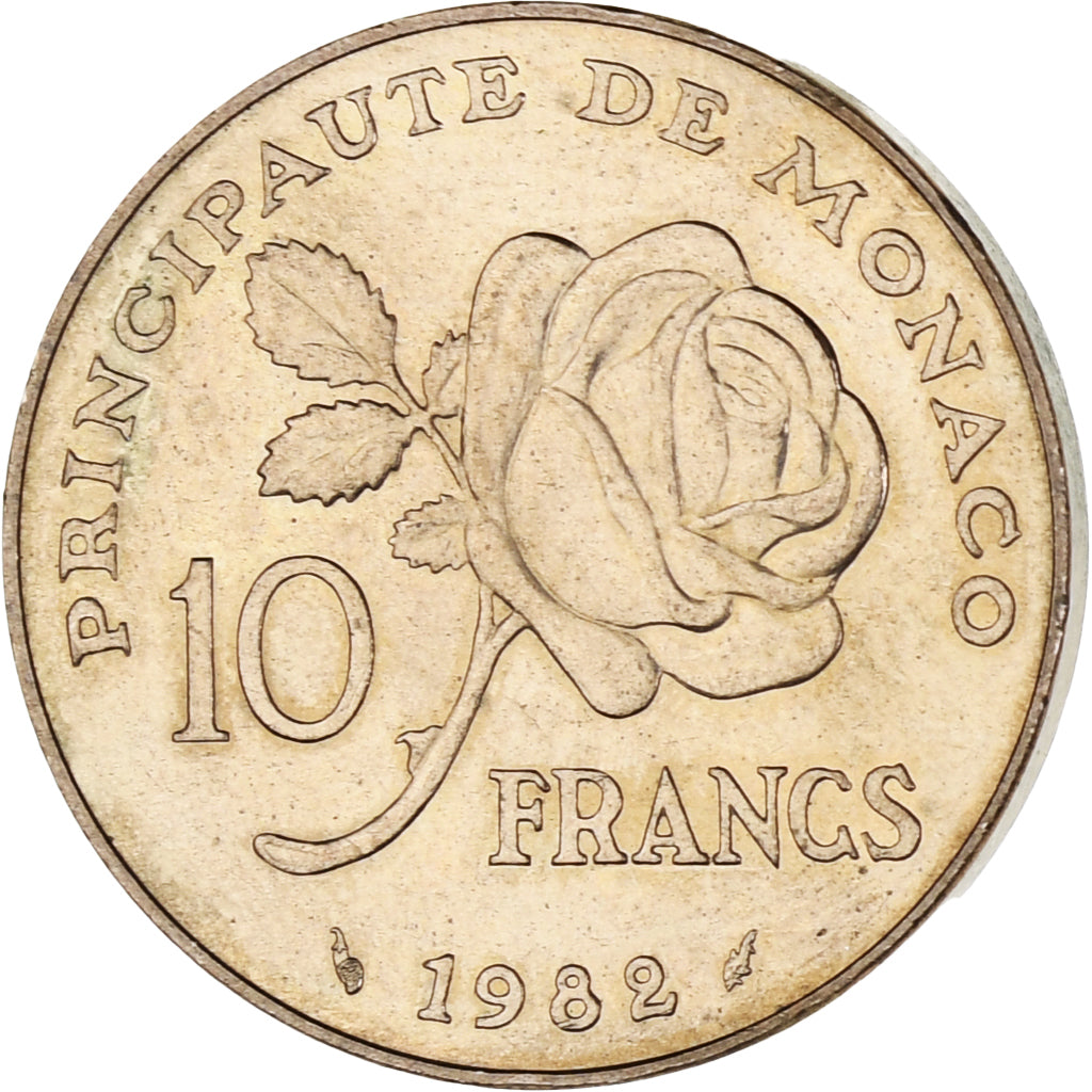 Monaco, Rainier III, 10 Francs, 1982, BB, Rame-nichel-alluminio, KM:160