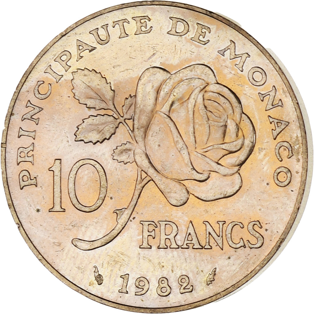 Monaco, Rainier III, 10 Francs, 1982, ZF, Copper-Nickel-Aluminum, KM:160