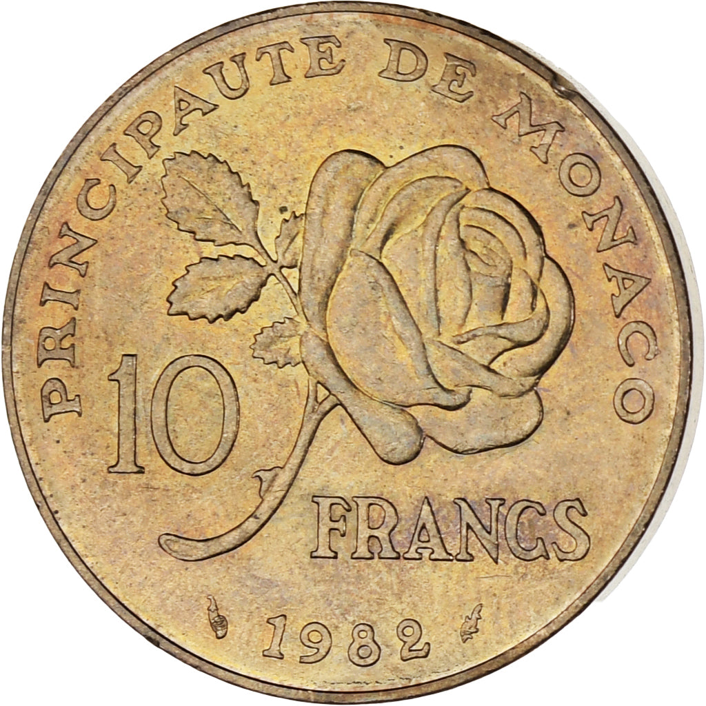 Monaco, Rainier III, 10 Francs, 1982, ZF, Copper-Nickel-Aluminum, KM:160