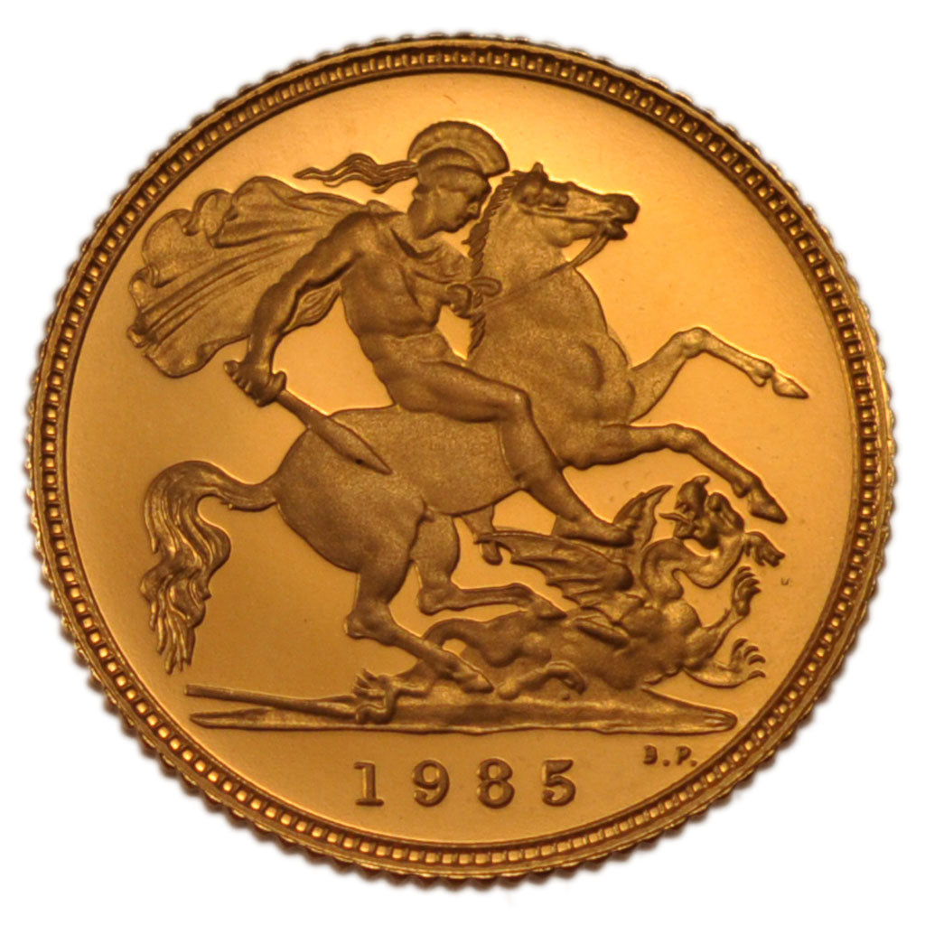 Great Britain, 1/2 Sovereign, 1985, London, KM #942, MS(65-70), Gold, 4.00