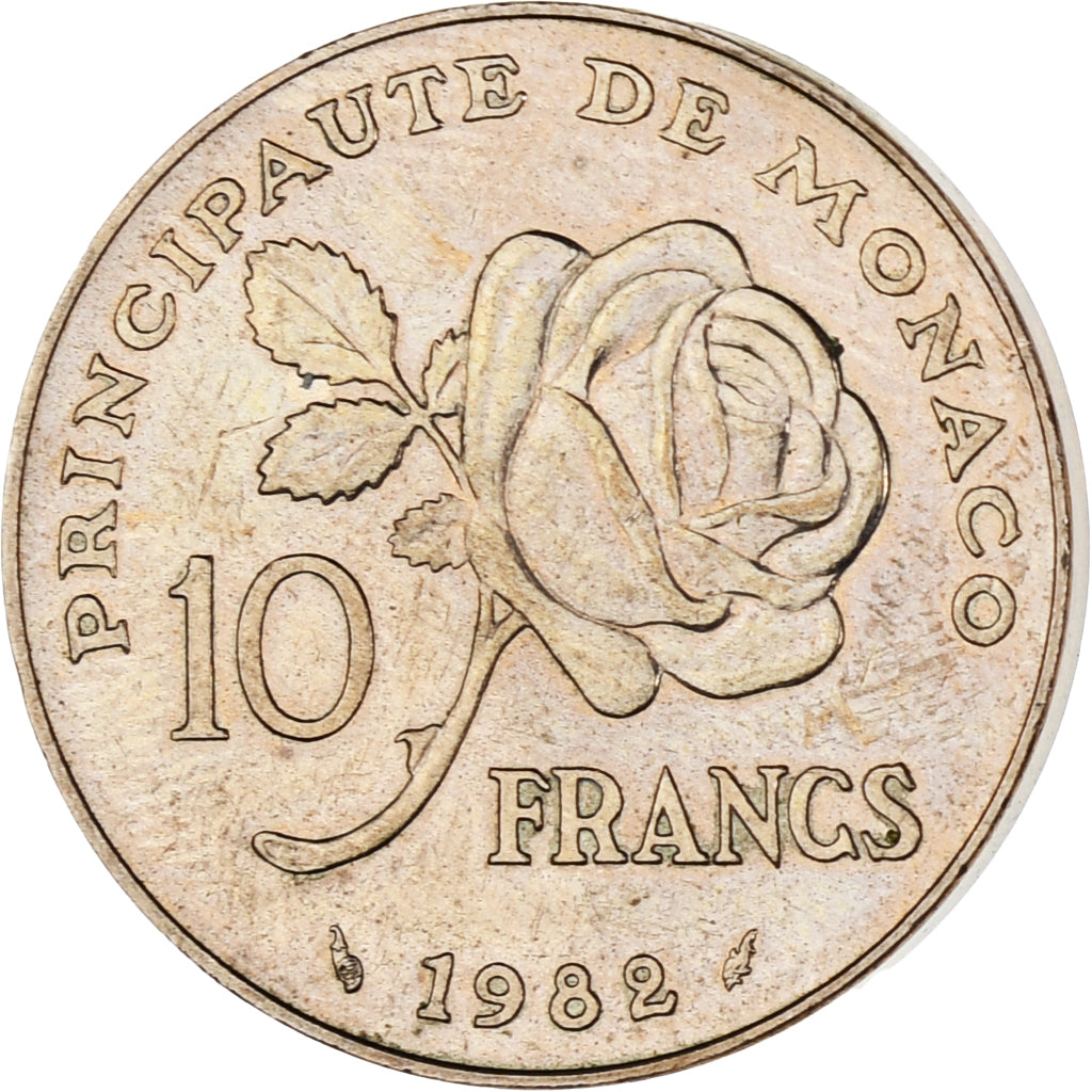 Monaco, Rainier III, 10 Francs, 1982, BB, Rame-nichel-alluminio, KM:160