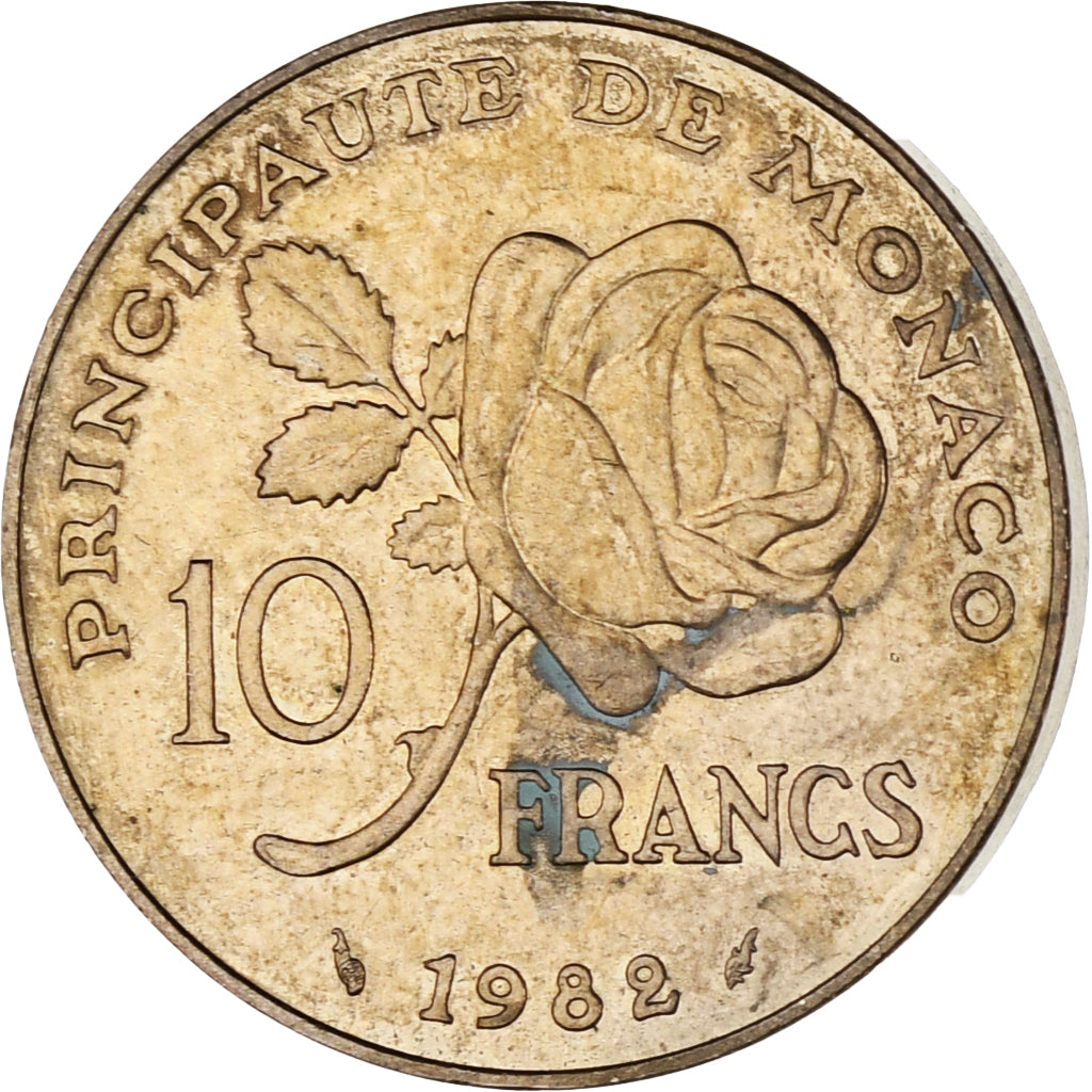 Monaco, Rainier III, 10 Francs, 1982, ZF, Copper-Nickel-Aluminum, KM:160