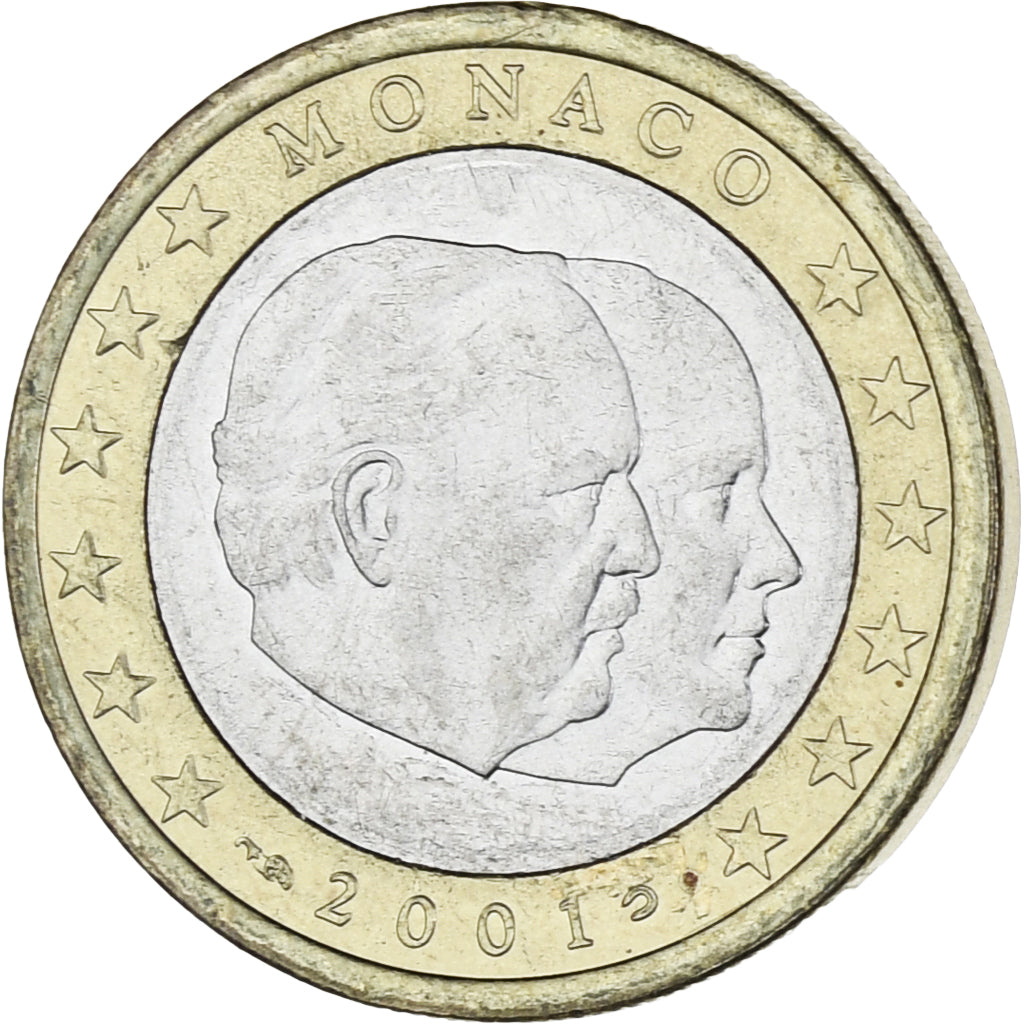 Monaco, Rainier III, Euro, 2001, Paris, VZ, Bi-Metallic, Gadoury:MC178, KM:173