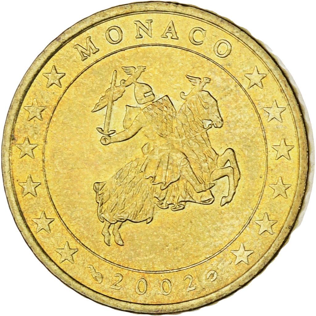 Monaco, Rainier III, 50 Euro Cent, 2002, Paris, MS(63), Brass, Gadoury:MC177