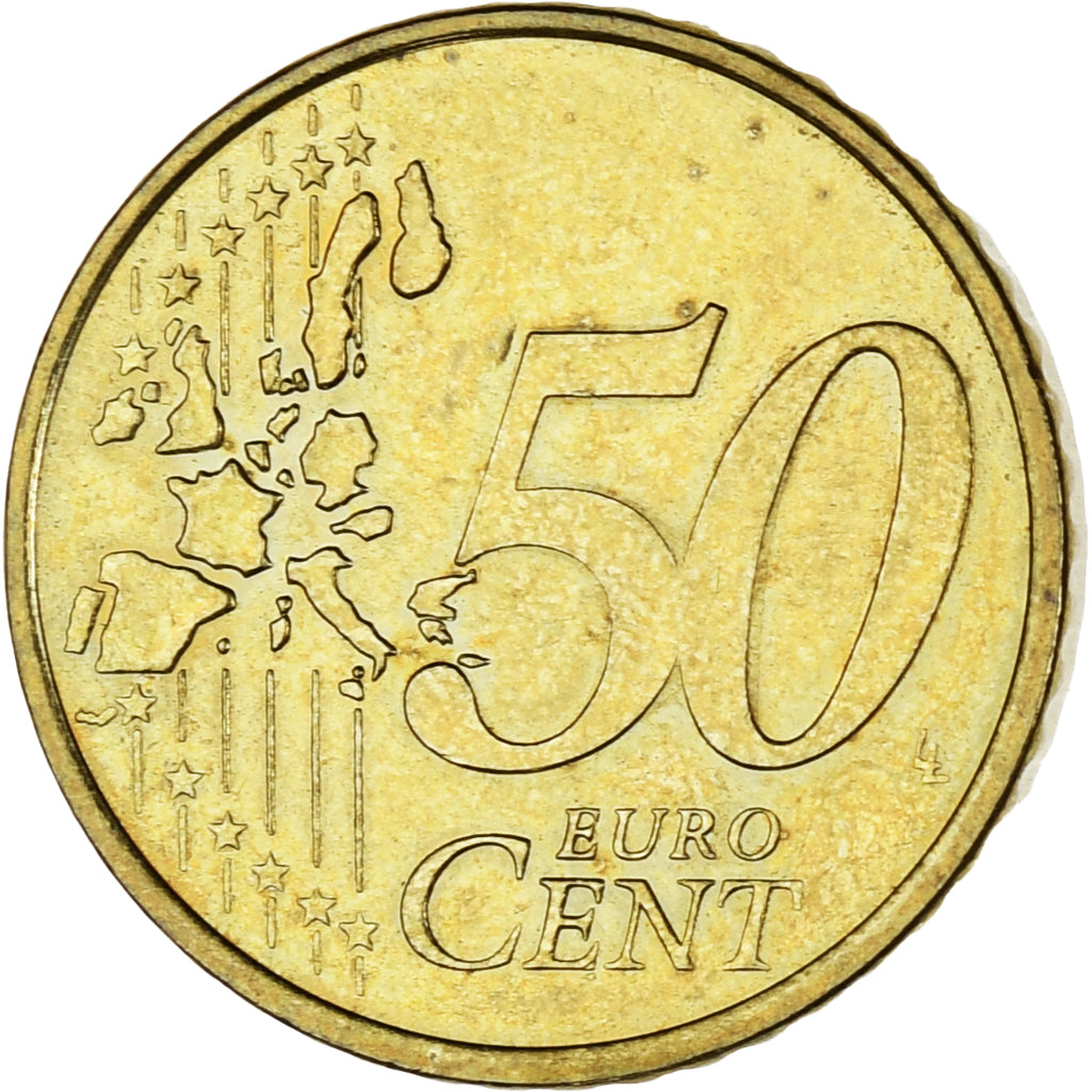 Monaco, Rainier III, 50 Euro Cent, 2002, Paris, MS(63), Brass, Gadoury:MC177