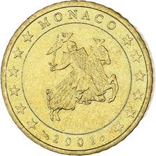 Monaco, Rainier III, 50 Euro Cent, 2001, Paris, AU(55-58), Brass, Gadoury:MC177