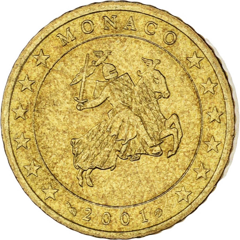 Monaco, Rainier III, 50 Euro Cent, 2001, Paris, AU(55-58), Brass, Gadoury:MC177