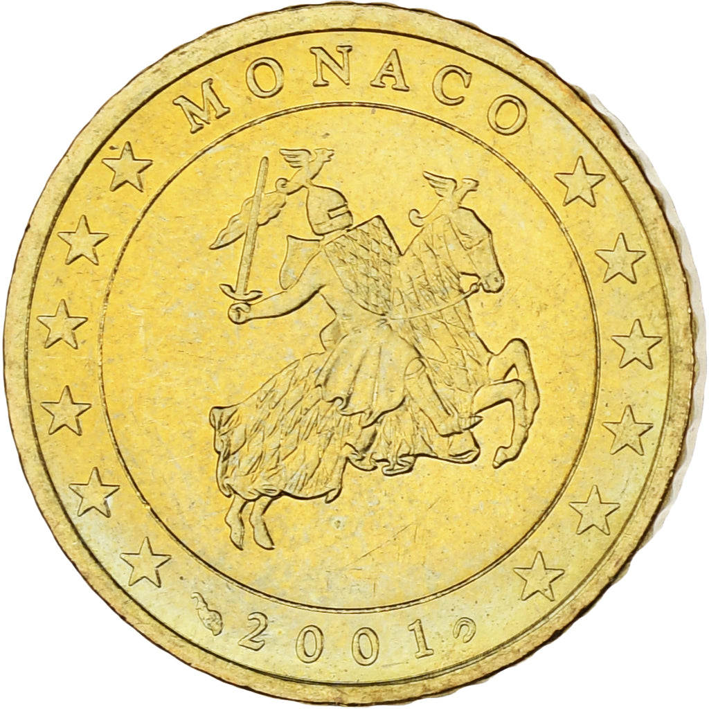 Monaco, Rainier III, 50 Euro Cent, 2001, Paris, AU(55-58), Brass, Gadoury:MC177