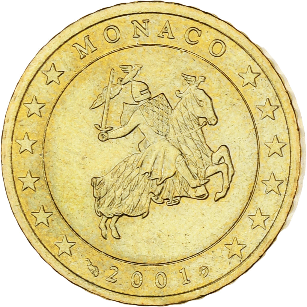 Monaco, Rainier III, 50 Euro Cent, 2001, Paris, AU(55-58), Brass, Gadoury:MC177