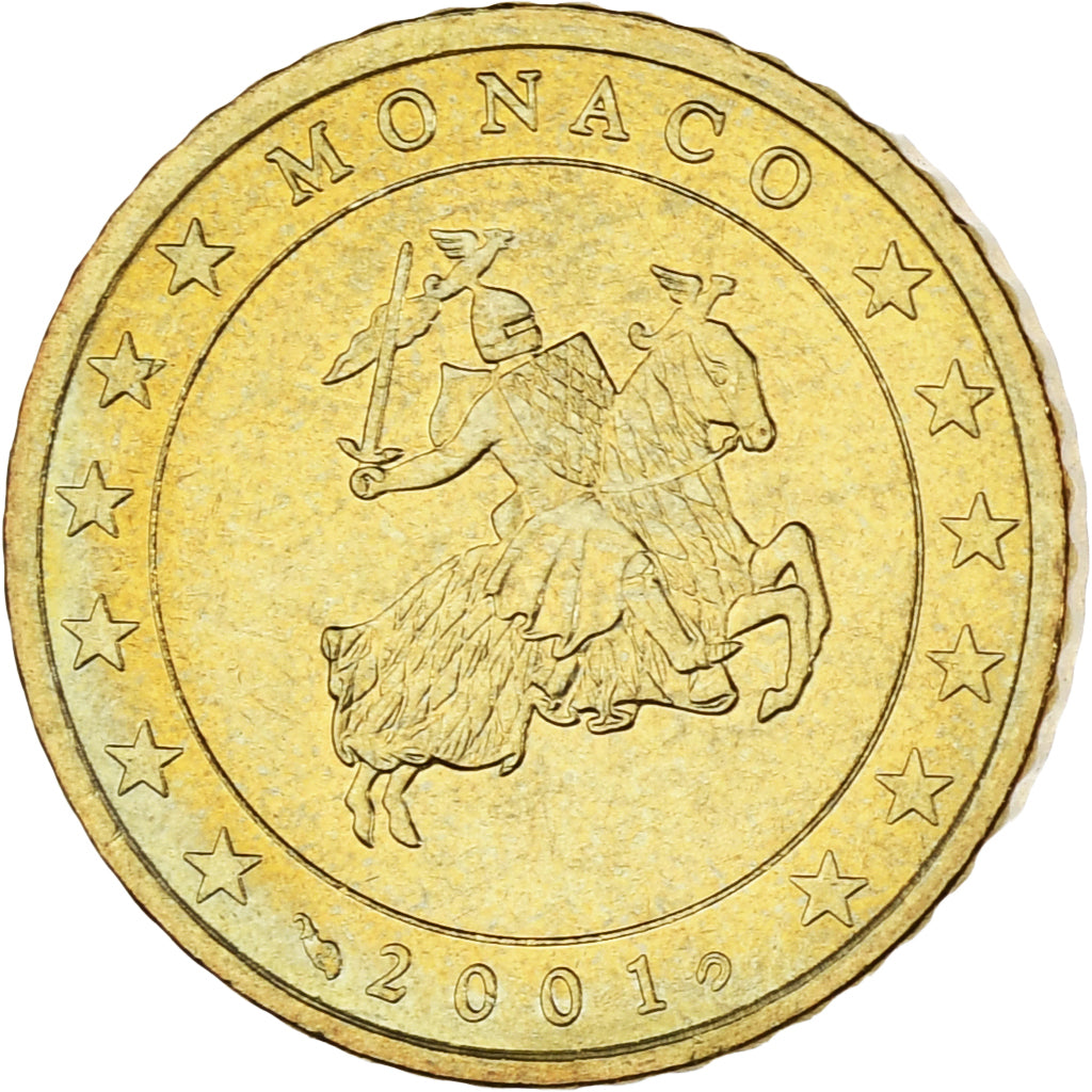 Monaco, Rainier III, 50 Euro Cent, 2001, Paris, AU(55-58), Brass, Gadoury:MC177