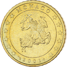Monaco, Rainier III, 50 Euro Cent, 2001, Paris, AU(55-58), Brass, Gadoury:MC177